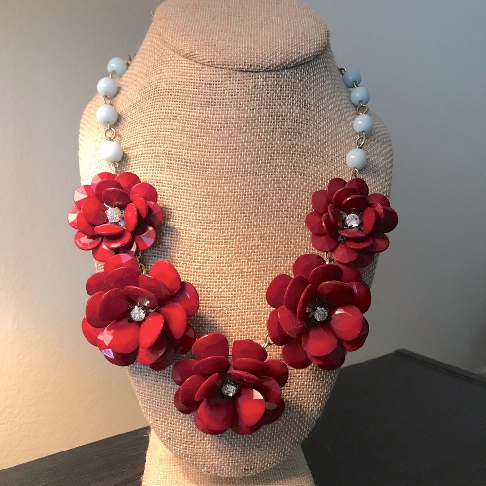 Red Floral Necklace